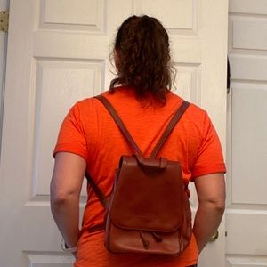 Authentic Italian leather small backpack